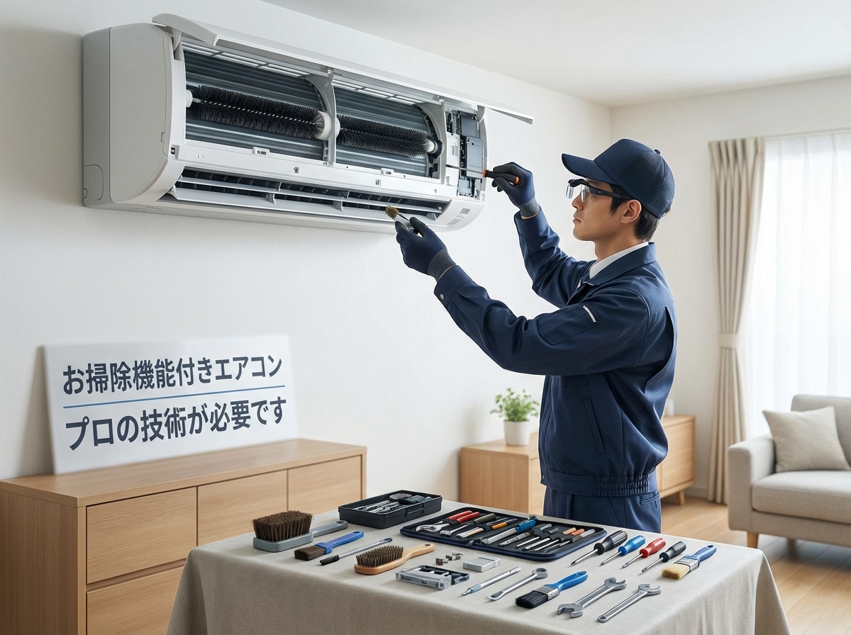 お掃除ロボット付きエアコン分解 熊本 田中電気商会